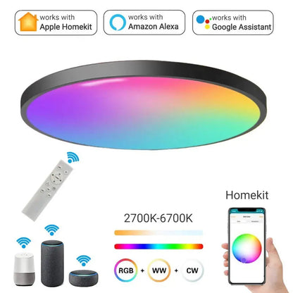 Smart Wifi LED ceiling lamp APP scan code directly connected to remote Alexa voice control time switch 24W ceiling light by Zhongsan | Souqify