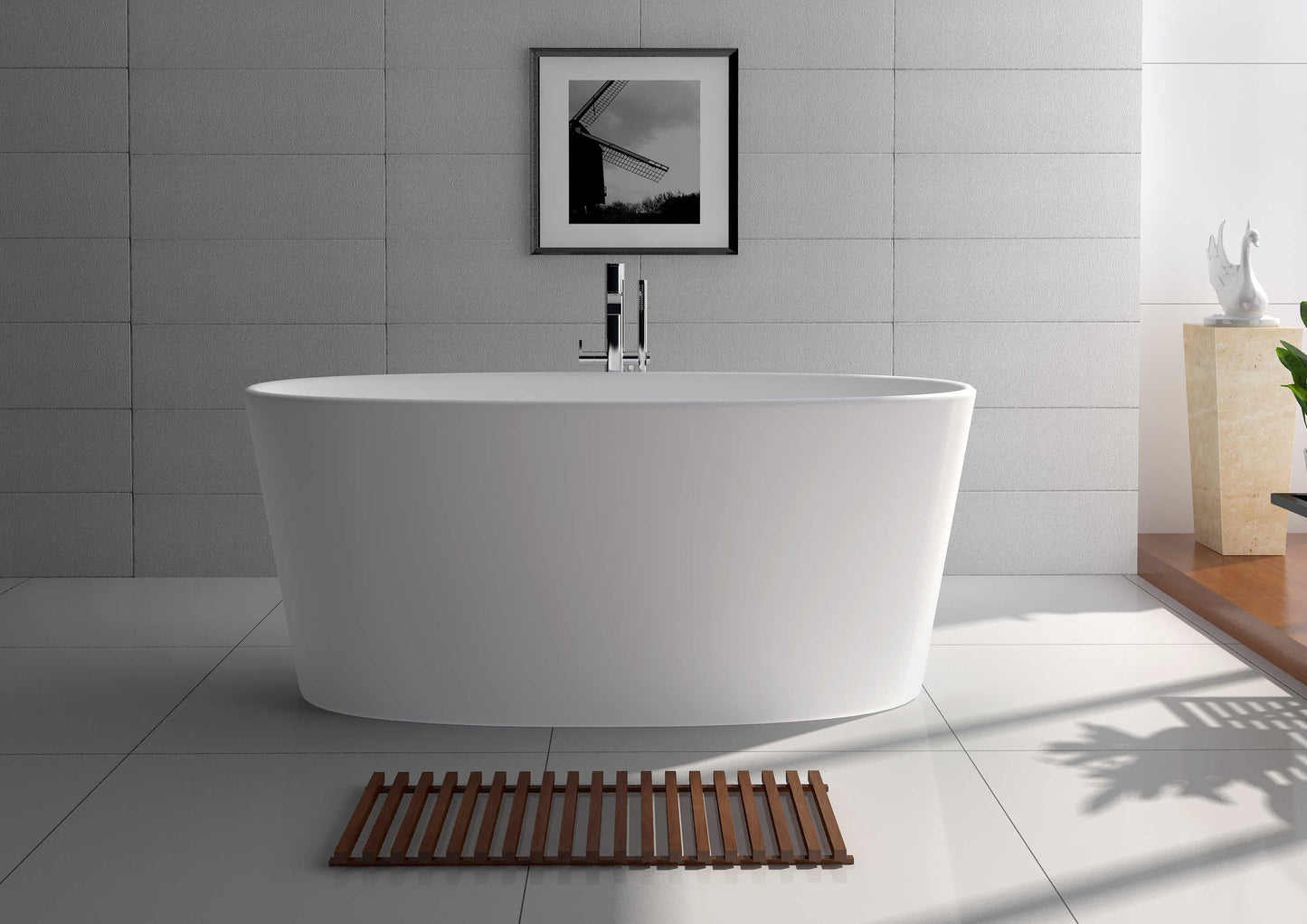 Solid Surface Freestanding Bathtub JZ8602 by Jingzun | Souqify