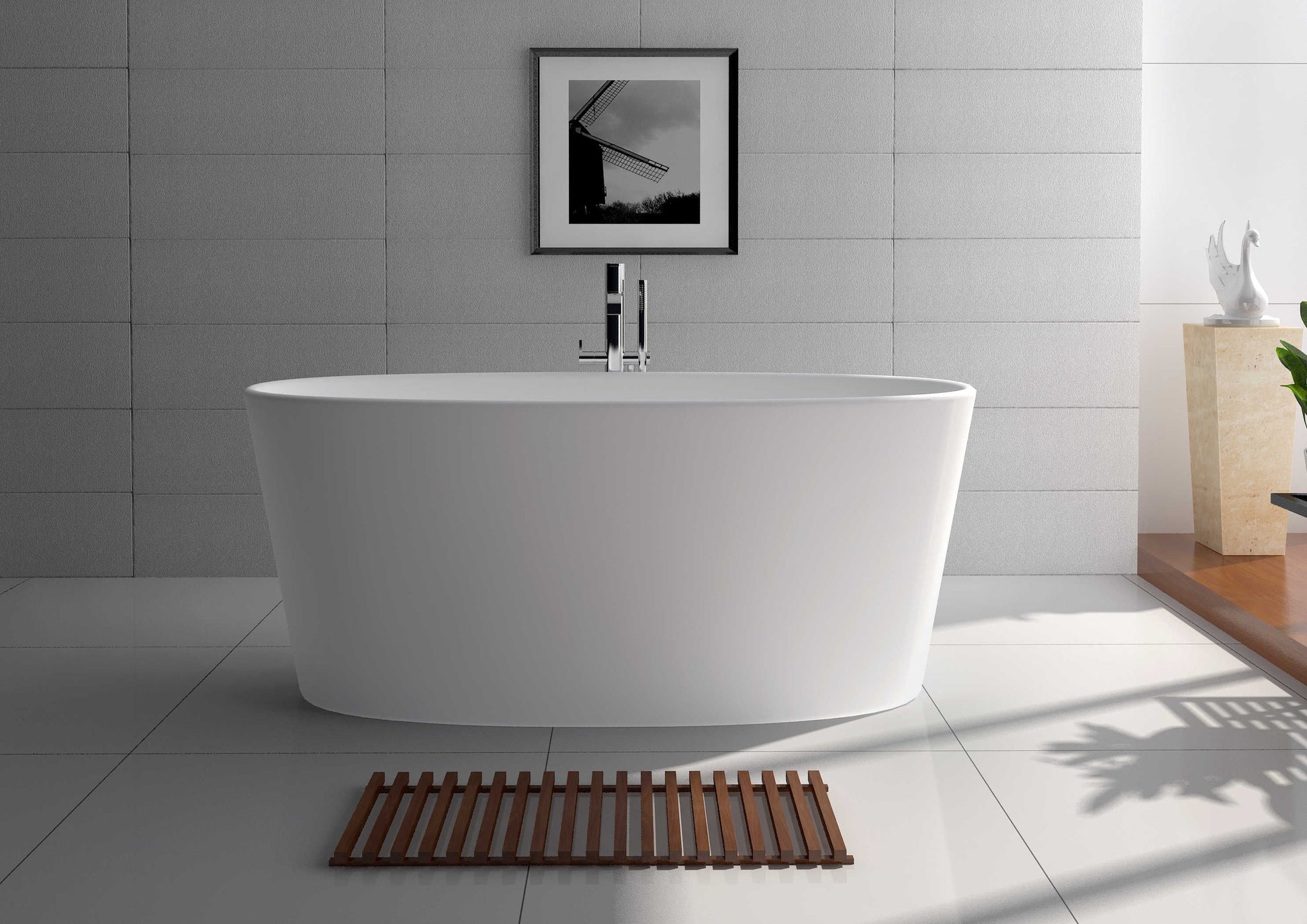 Solid Surface Freestanding Bathtub JZ8602 by Jingzun | Souqify