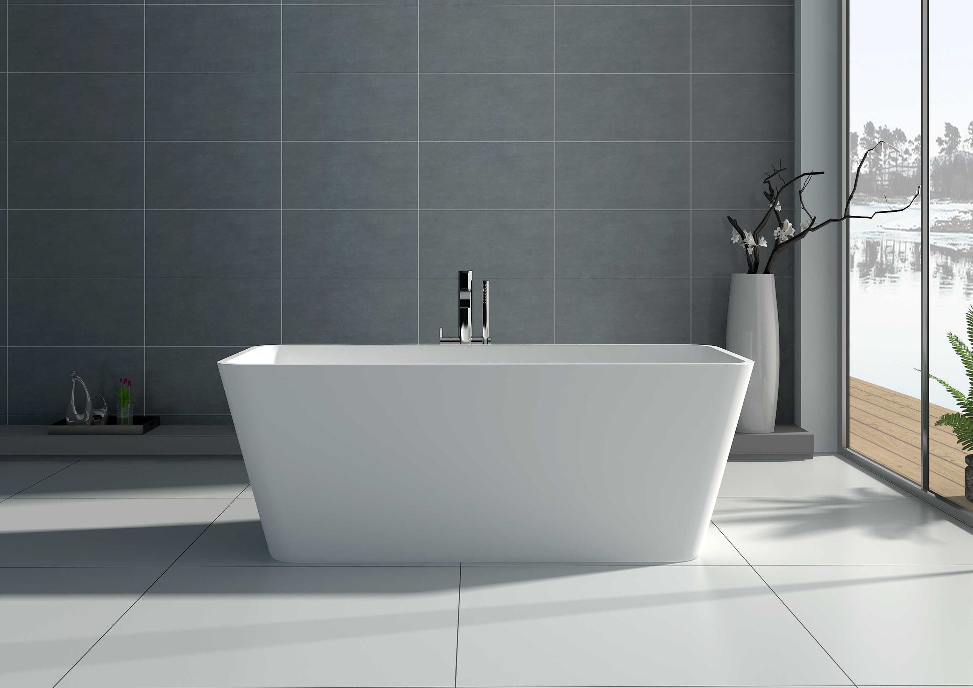 Solid Surface Freestanding Bathtub JZ8603 by Jingzun | Souqify