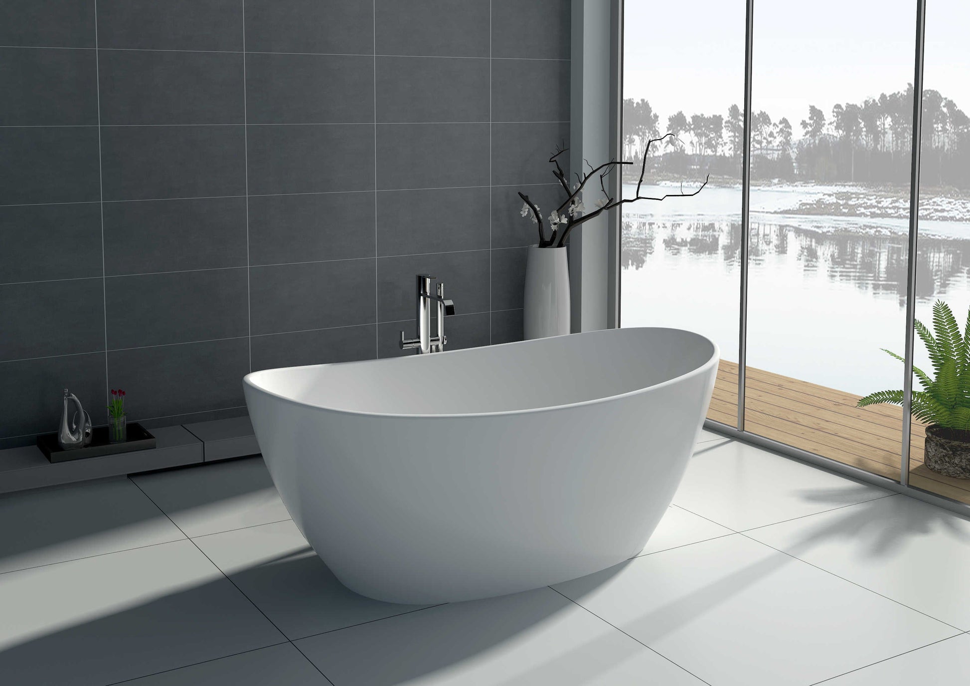 Solid Surface Freestanding Bathtub JZ8611 by Jingzun | Souqify