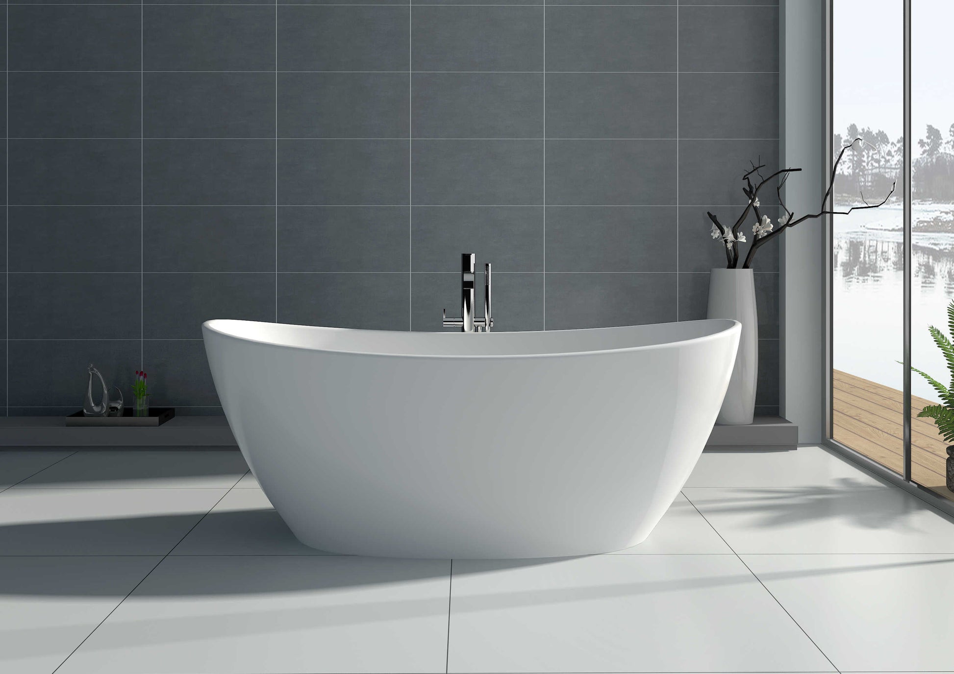 Solid Surface Freestanding Bathtub JZ8611 by Jingzun | Souqify