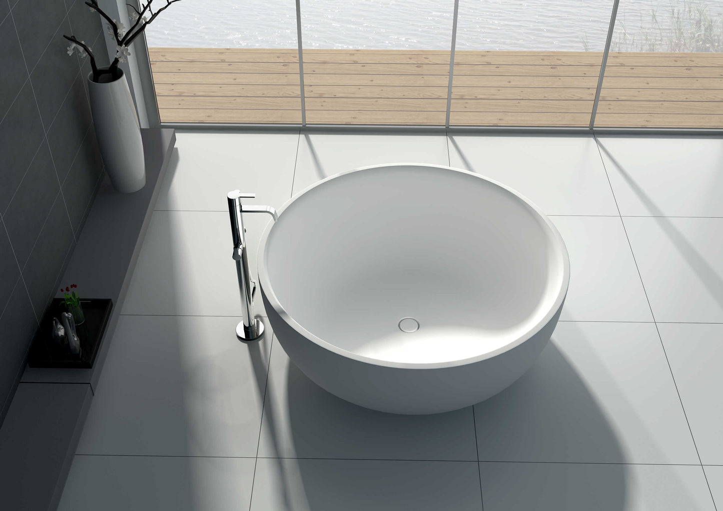 Solid Surface Freestanding Bathtub JZ8612 by Jingzun | Souqify
