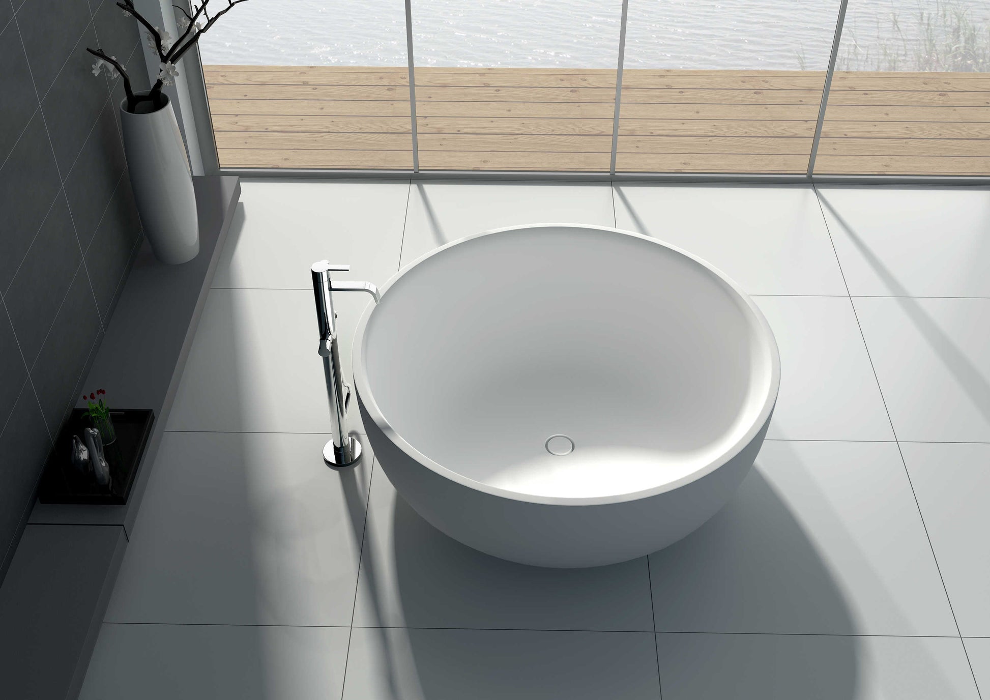 Solid Surface Freestanding Bathtub JZ8612 by Jingzun | Souqify