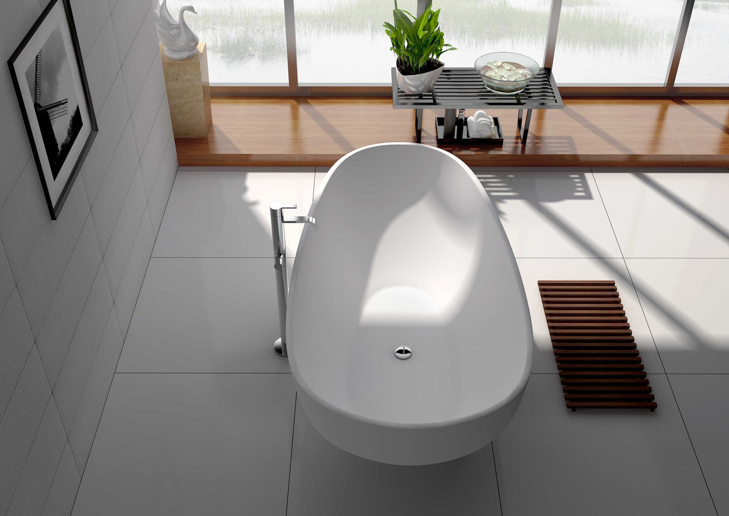 Solid Surface Freestanding Bathtub JZ8616 by Jingzun | Souqify