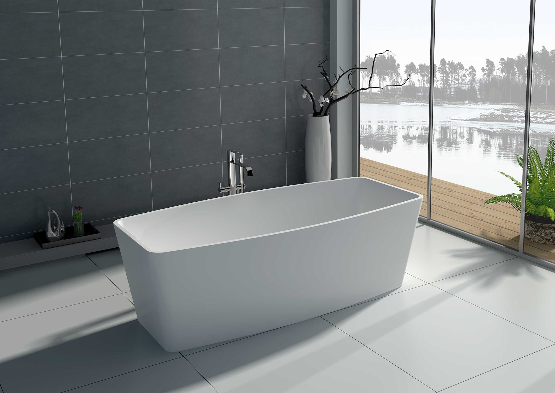 Solid Surface Freestanding Bathtub JZ8618 by Jingzun | Souqify