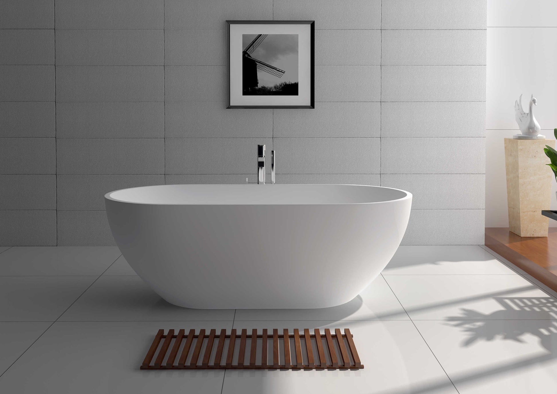 Solid Surface Freestanding Bathtub JZ8619 by Jingzun | Souqify