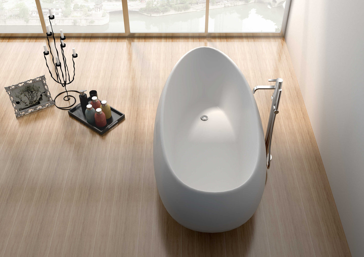 Solid Surface Freestanding Bathtub JZ8622 by Jingzun | Souqify
