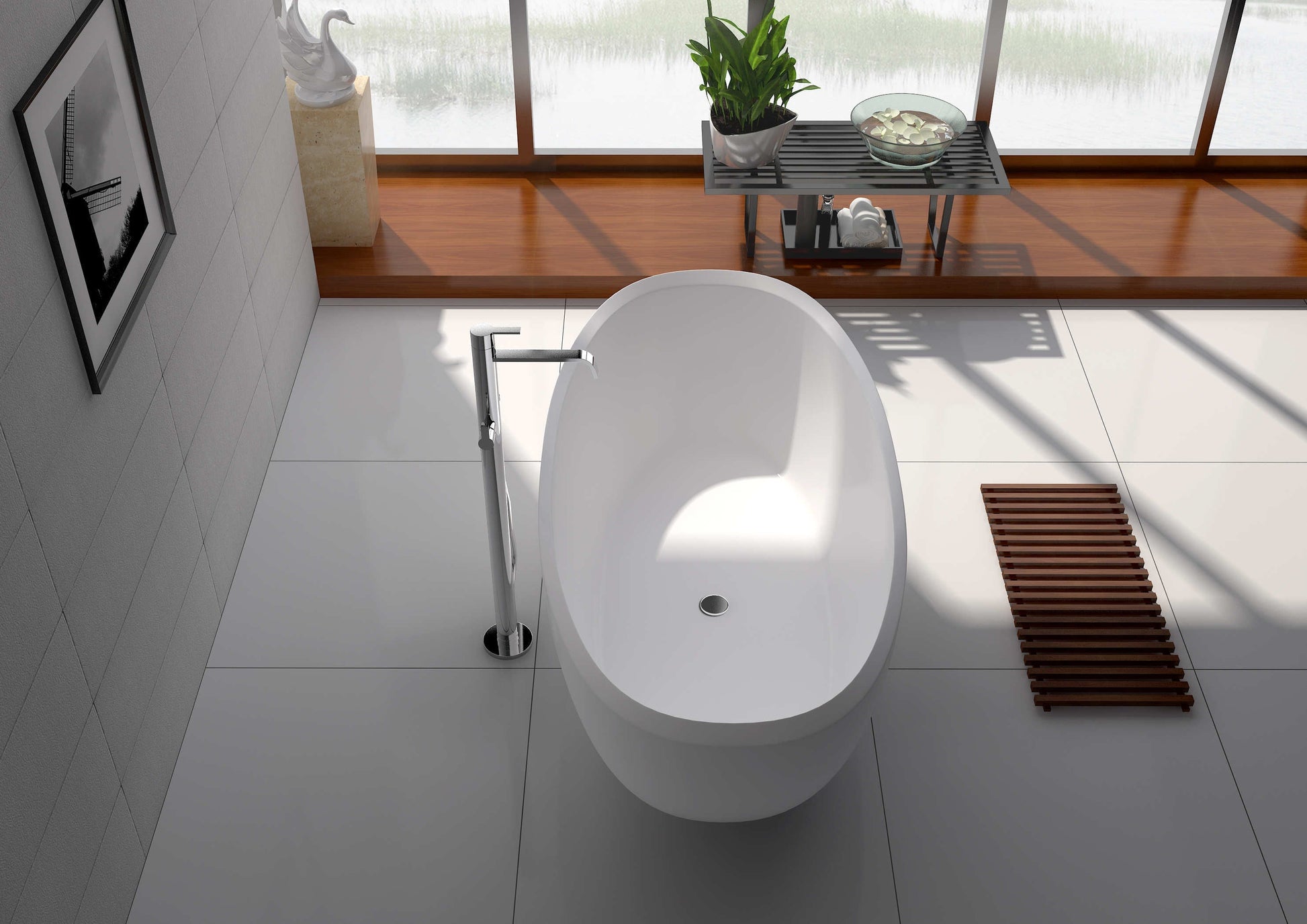 Solid Surface Freestanding Bathtub JZ8639 by Jingzun | Souqify