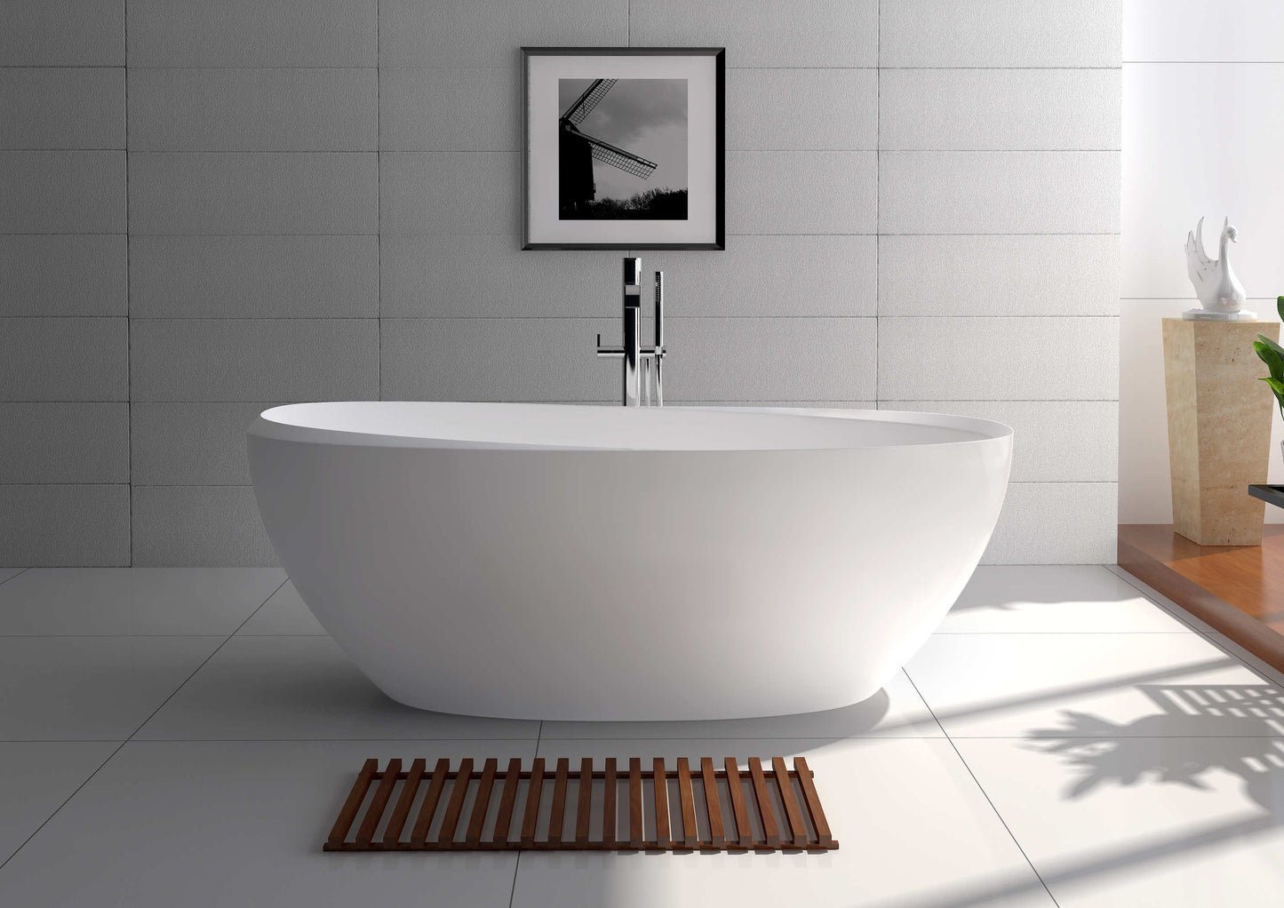 Solid Surface Freestanding Bathtub JZ8639 by Jingzun | Souqify