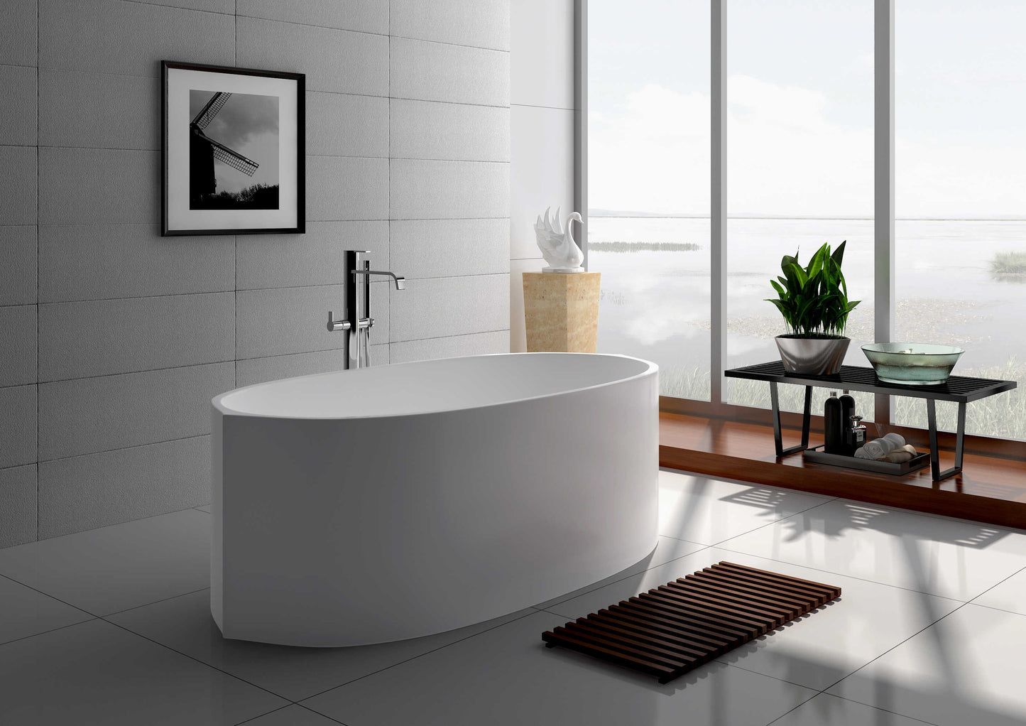 Solid Surface Freestanding Bathtub JZ8640 by Jingzun | Souqify