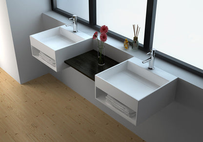 Solid Surface Wall-hung Wash Basin JZ1005 by Jingzun | Souqify