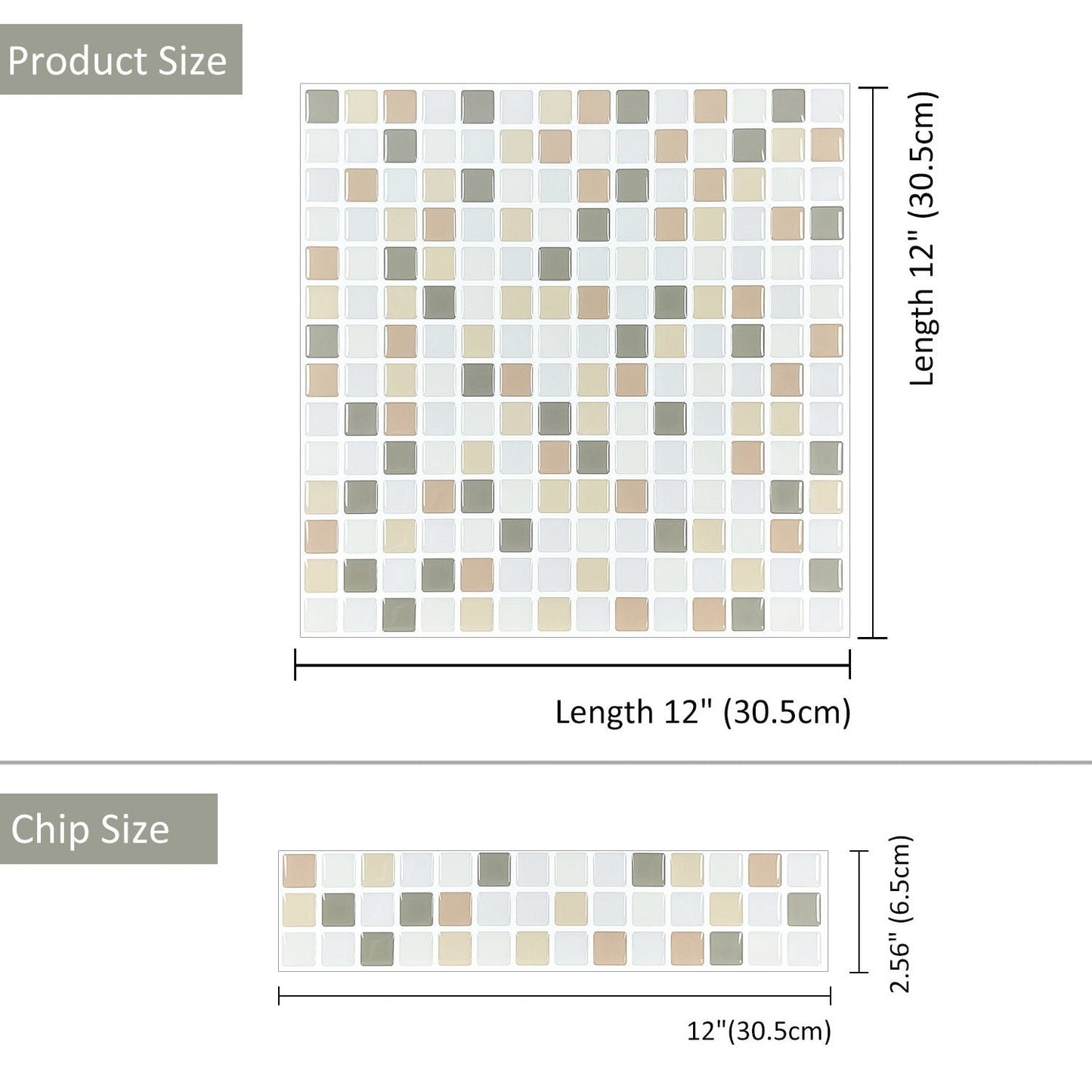 Square Apricot White Vinyl Tile by Vivid Tiles | Souqify