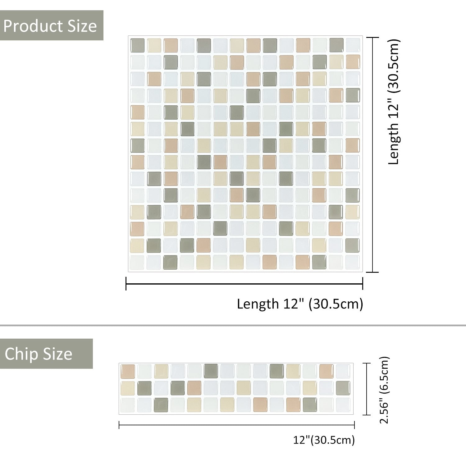 Square Apricot White Vinyl Tile by Vivid Tiles | Souqify