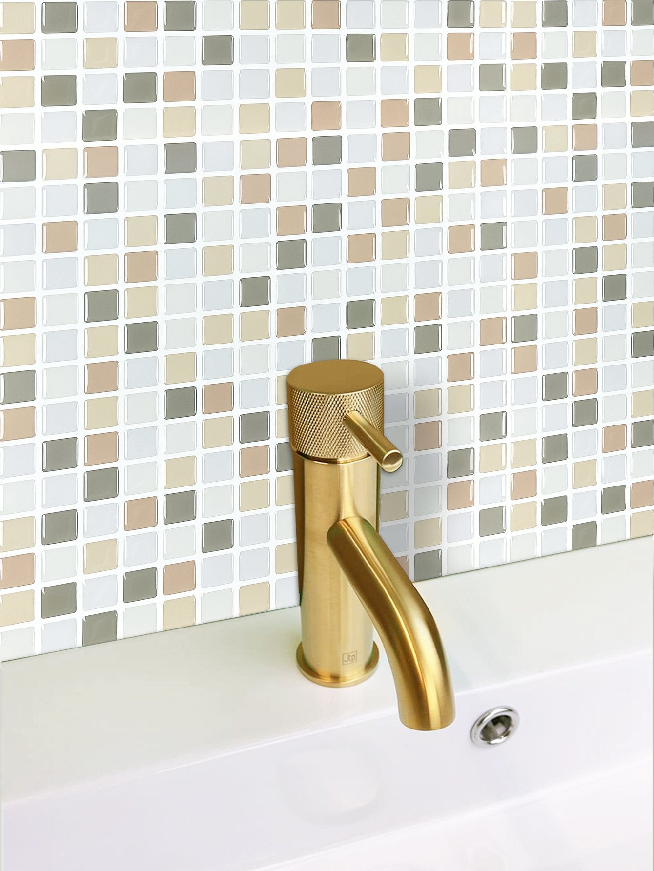 Square Apricot White Vinyl Tile by Vivid Tiles | Souqify