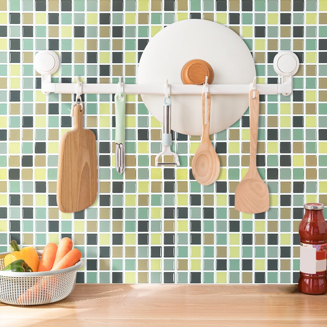 Square Blue And Yellow Vinyl Tile by Vivid Tiles | Souqify