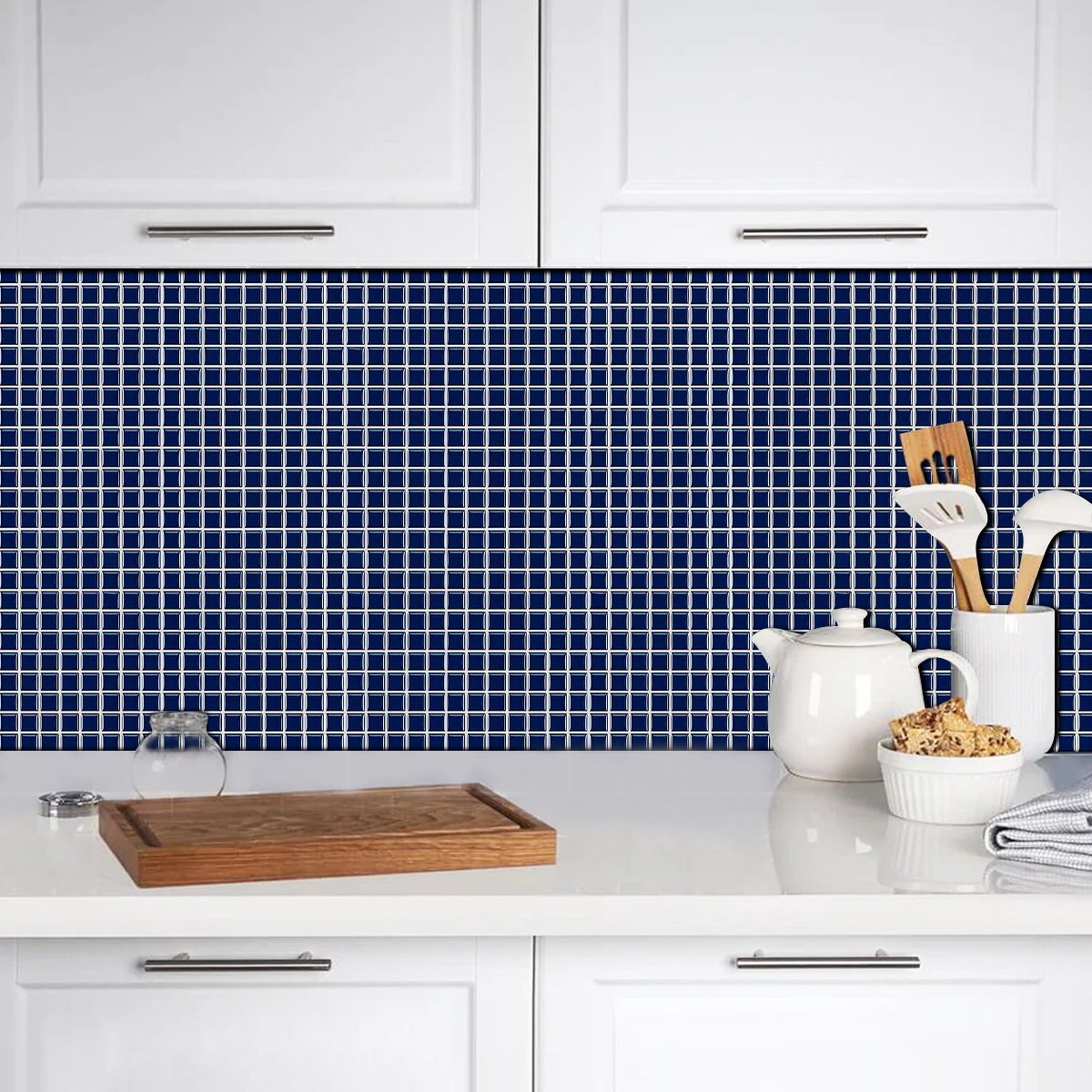 Square Blue Vinyl Tile by Vivid Tiles | Souqify