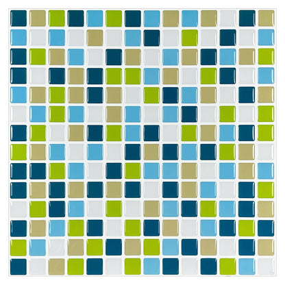 Square Blue White Yellow Vinyl Tile by Vivid Tiles | Souqify