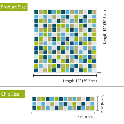Square Blue White Yellow Vinyl Tile by Vivid Tiles | Souqify