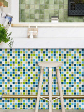 Square Blue White Yellow Vinyl Tile by Vivid Tiles | Souqify