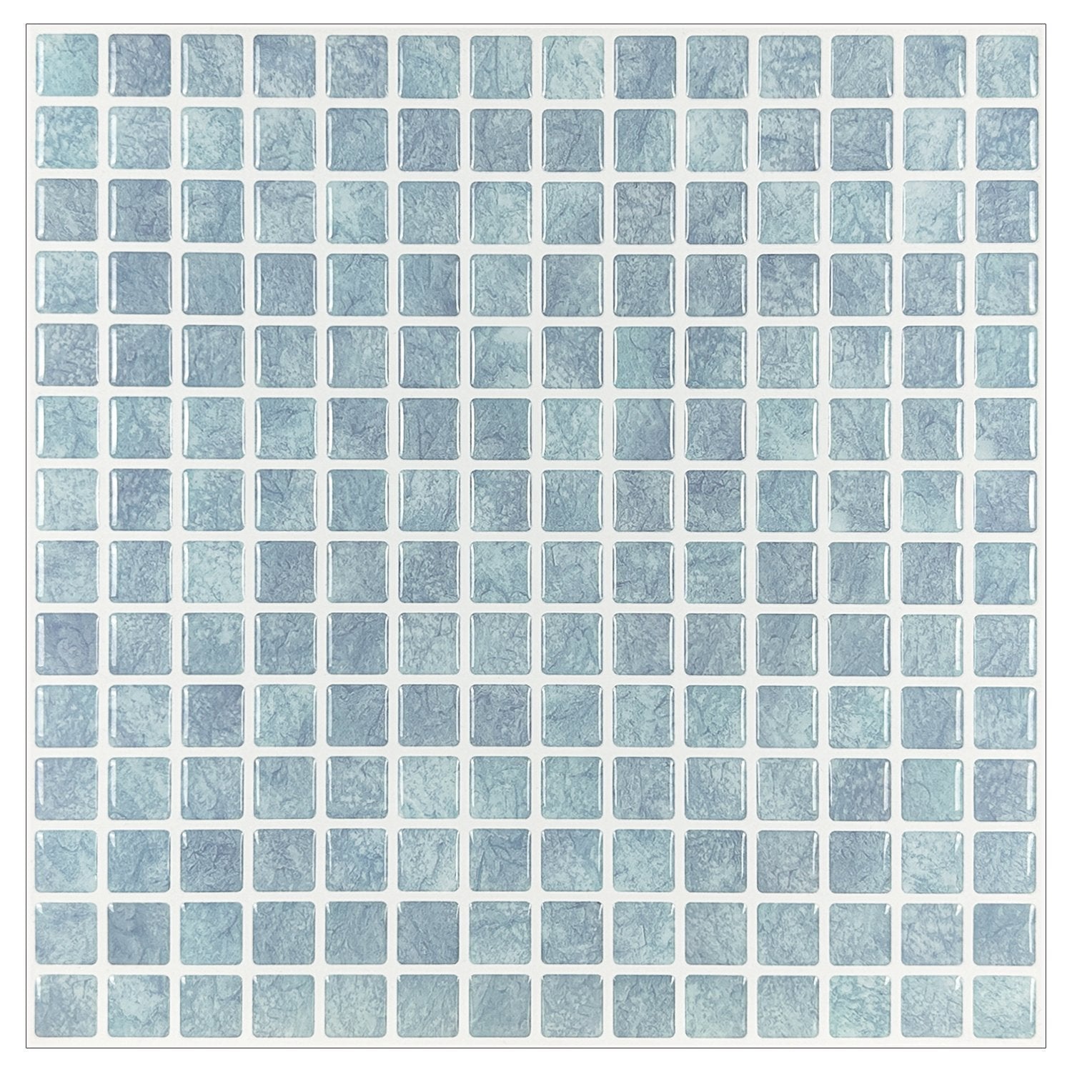 Square Light Blue Marble Vinyl Tile by Vivid Tiles | Souqify