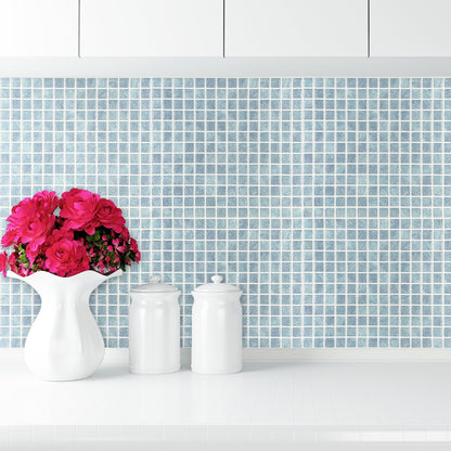 Square Light Blue Marble Vinyl Tile by Vivid Tiles | Souqify