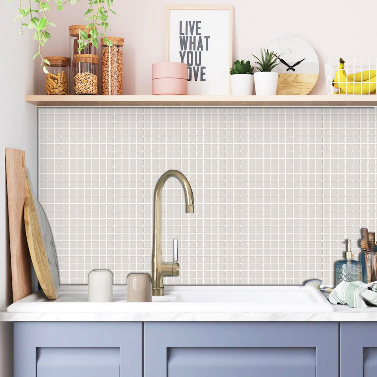 Square Light Brown Vinyl Tile by Vivid Tiles | Souqify