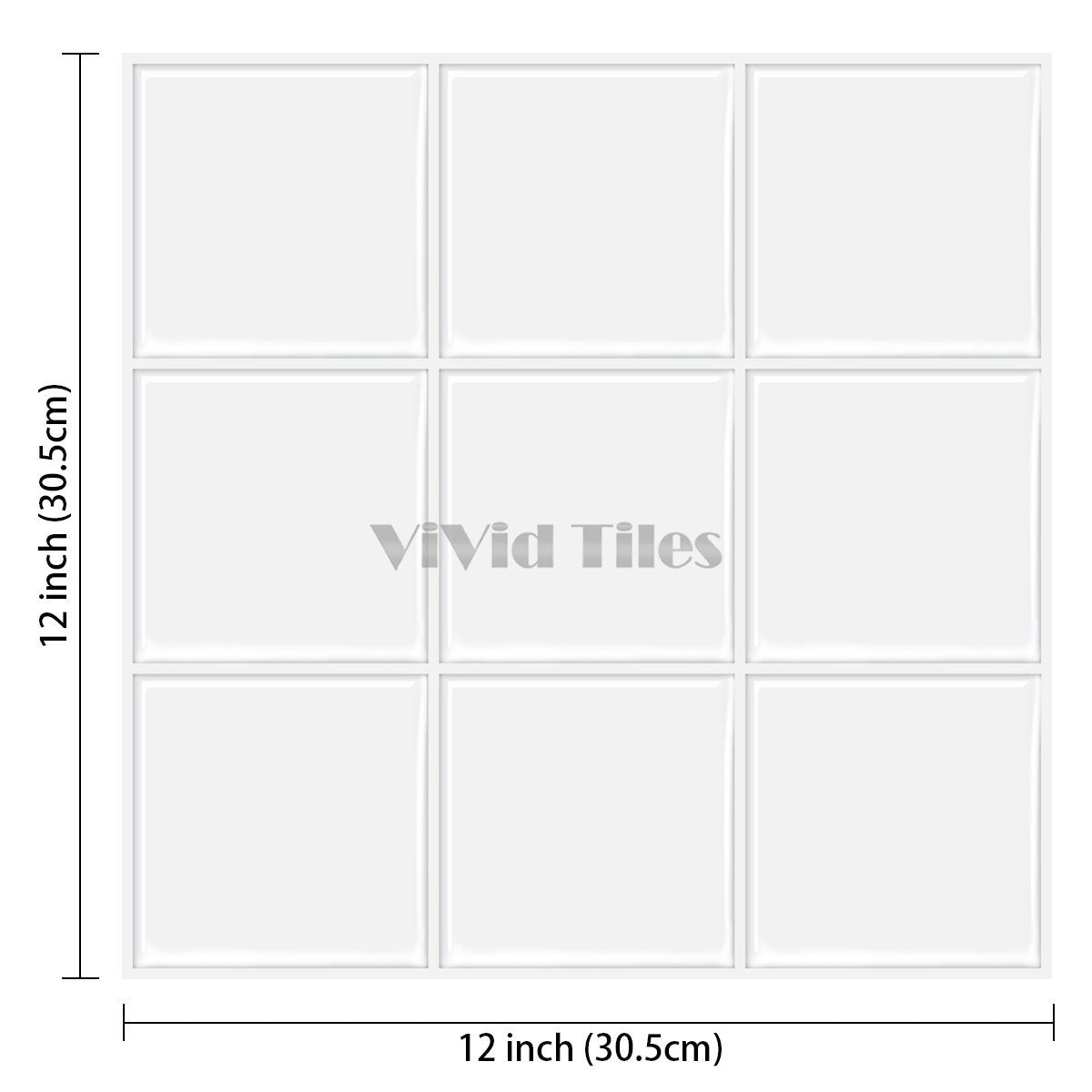 Square Pure White PET Vinyl Tile by Vivid Tiles | Souqify