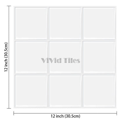 Square Pure White PET Vinyl Tile by Vivid Tiles | Souqify
