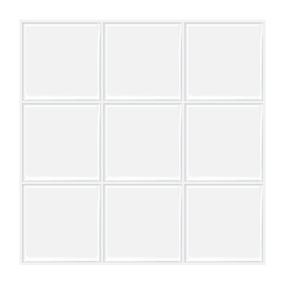 Square Pure White PET Vinyl Tile by Vivid Tiles | Souqify