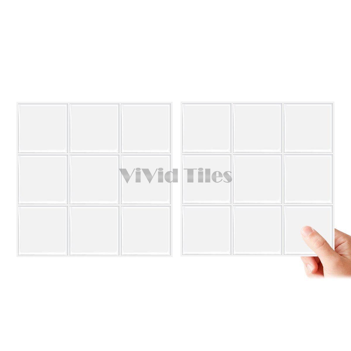 Square Pure White PET Vinyl Tile by Vivid Tiles | Souqify