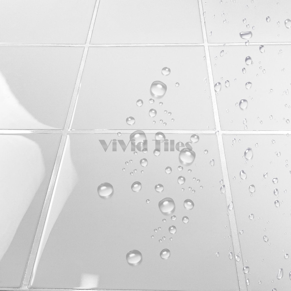 Square Pure White PET Vinyl Tile by Vivid Tiles | Souqify