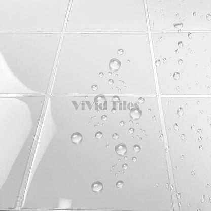 Square Pure White PET Vinyl Tile by Vivid Tiles | Souqify