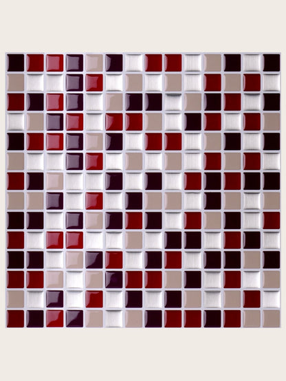 Square Red and Silver Vinyl Tile by Vivid Tiles | Souqify
