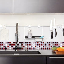 Square Red and Silver Vinyl Tile by Vivid Tiles | Souqify