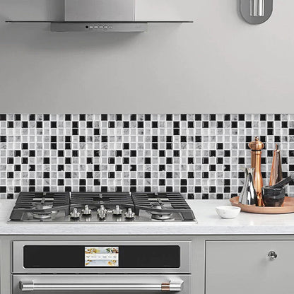 Square White and Black Vinyl Tile by Vivid Tiles | Souqify