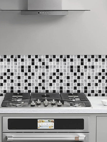 Square White and Black Vinyl Tile by Vivid Tiles | Souqify
