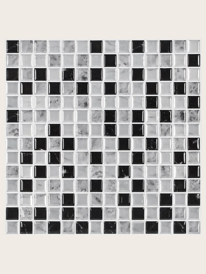 Square White and Black Vinyl Tile by Vivid Tiles | Souqify