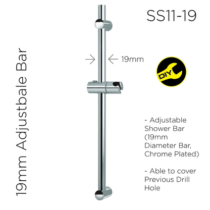 SS11-19 + 1.5m GAT - Shower Bar & Hose by TUSCANI | Souqify