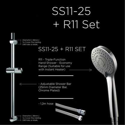 SS11-25 + 1.5m GAT + R11 - Shower Set by TUSCANI | Souqify