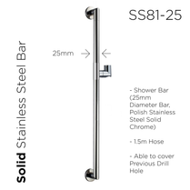 SS81-25 + 1.5m GAT - Shower Bar & Hose by TUSCANI | Souqify