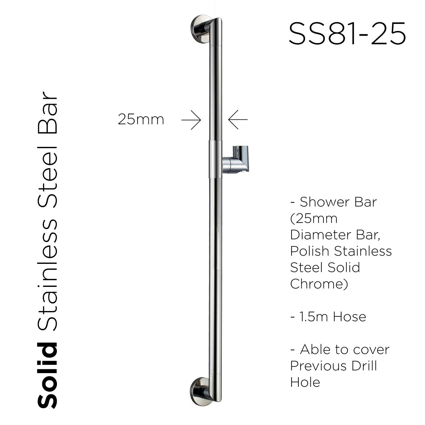 SS81-25 - Shower Bar by TUSCANI | Souqify