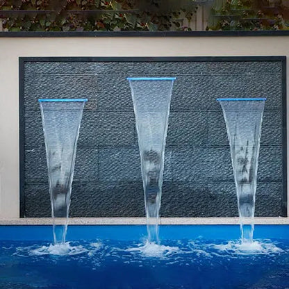 Stainless Steel Spillway Waterfall - Long Mouth - Aquatic by Aquatic Pools & Fountains LLC | Souqify