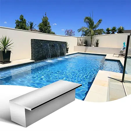 Stainless Steel Spillway Waterfall Tops - Aquatic by Aquatic Pools & Fountains LLC | Souqify