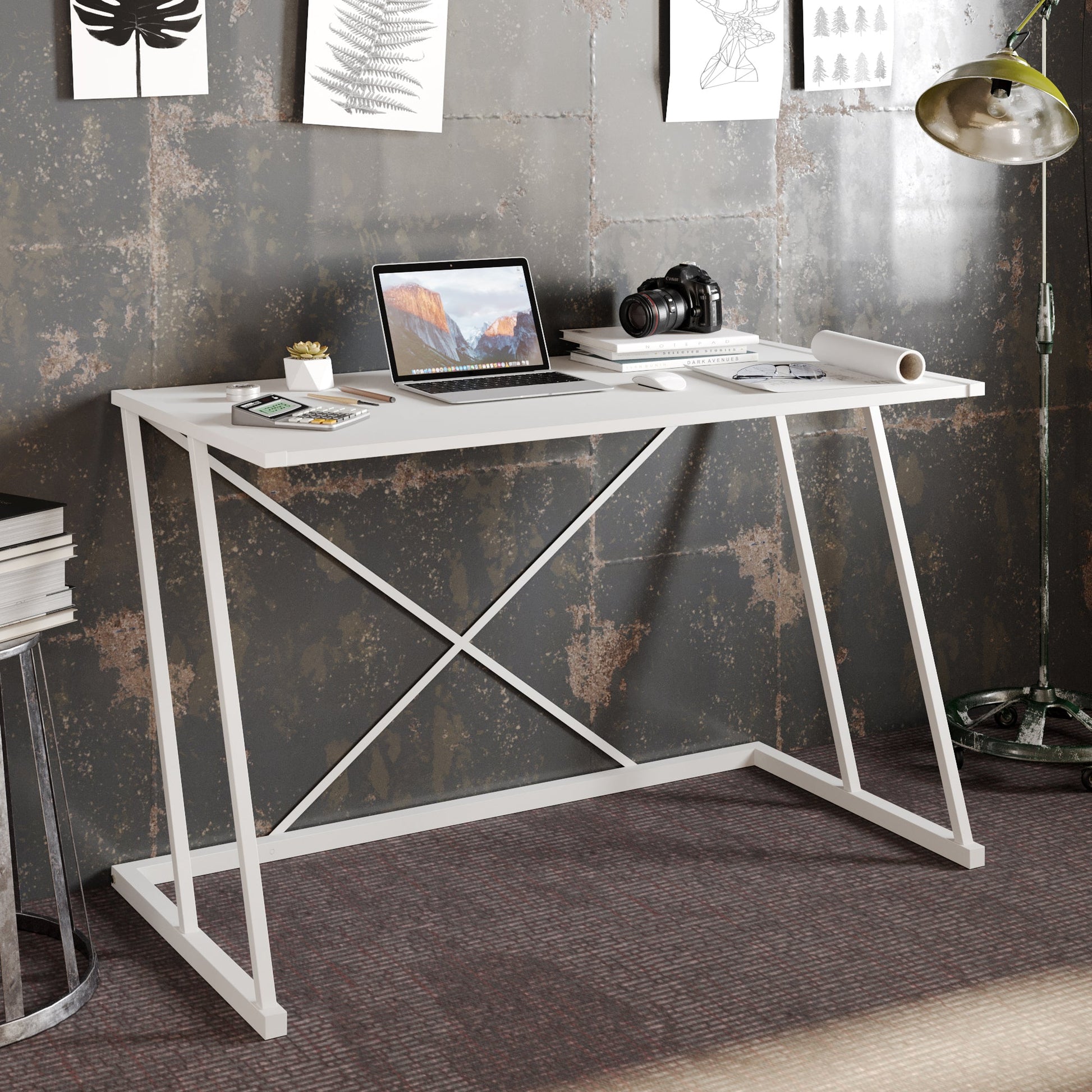 Study Desk Anemon - White-ANE47CD01 White 124 X 68 X 17 by DECOROTIKA | Souqify