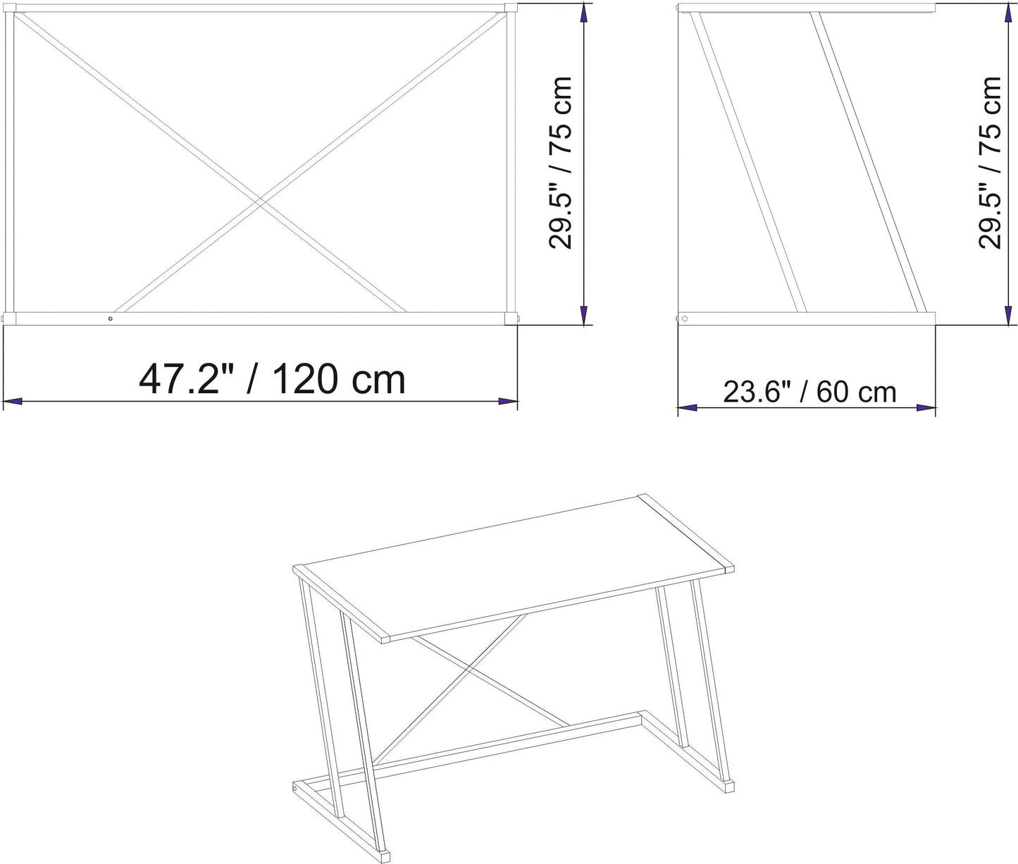 Study Desk Anemon - White-ANE47CD01 White 124 X 68 X 17 by DECOROTIKA | Souqify