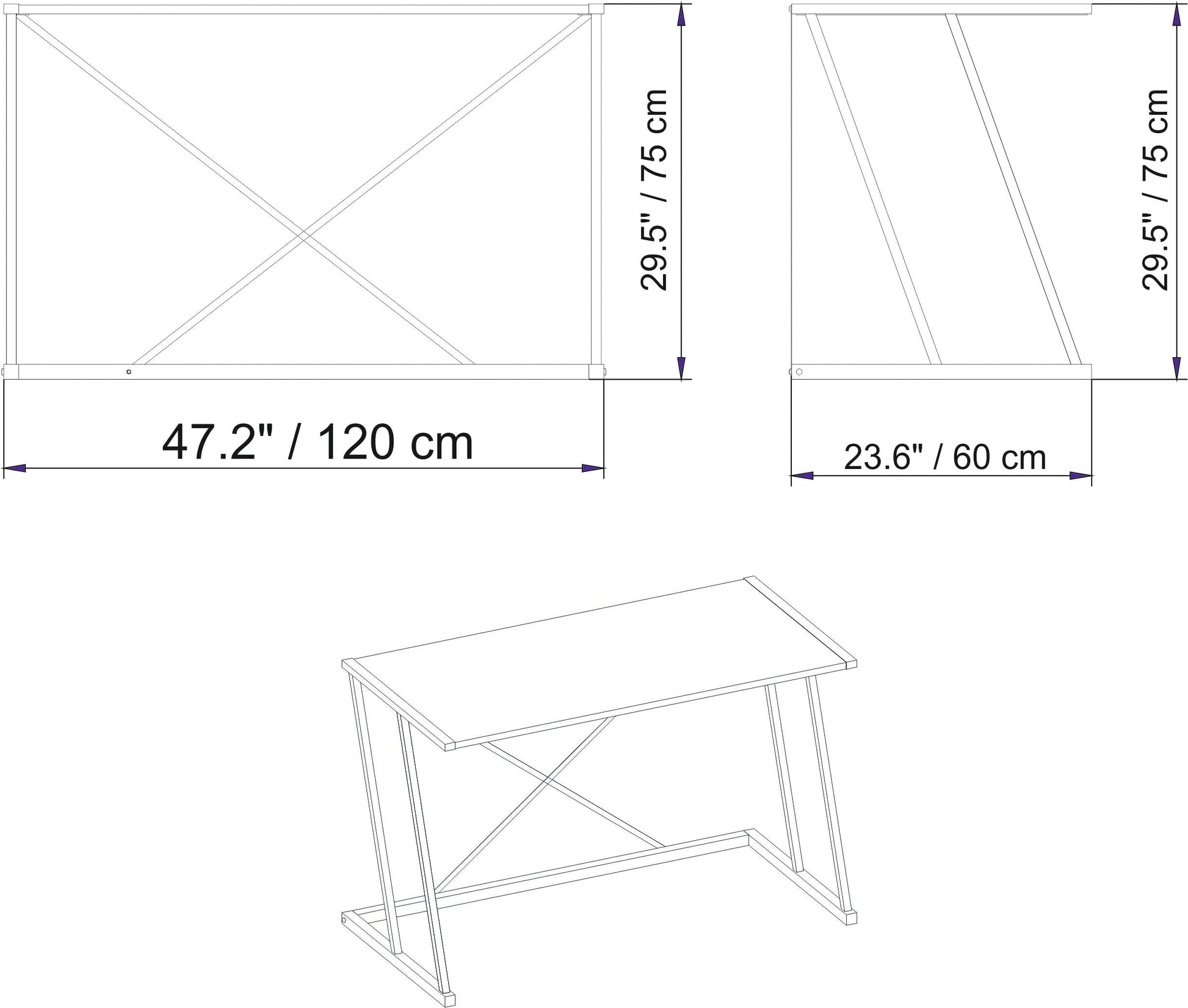 Study Desk Anemon - White-ANE47CD01 White 124 X 68 X 17 by DECOROTIKA | Souqify