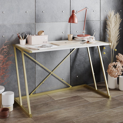 Study Desk Anemon - White, Gold-ANE47CD02 White
Gold 124 X 68 X 17 by DECOROTIKA | Souqify