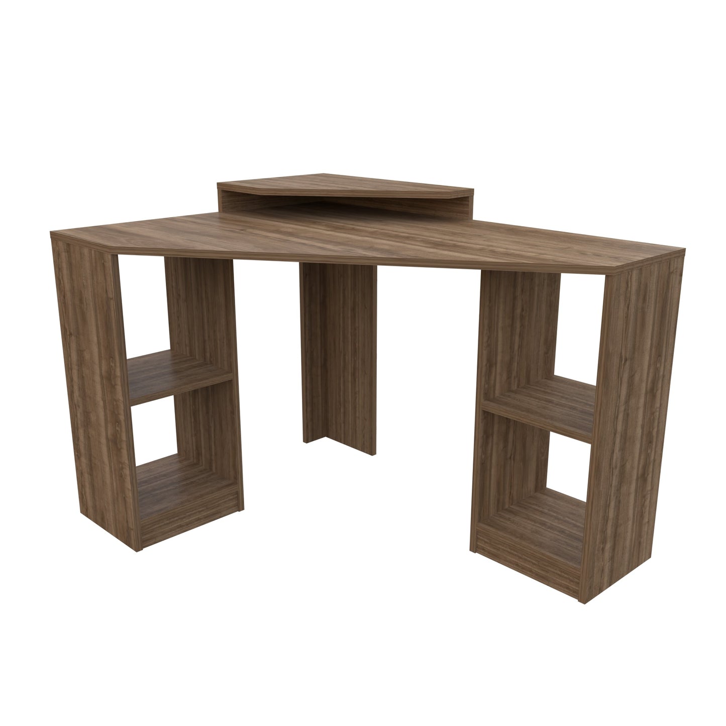 Study Desk Floating - Walnut-FLO47CD01 Walnut 134 X 96 X 11 by DECOROTIKA | Souqify