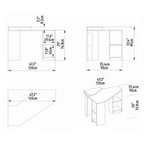 Study Desk Floating - Walnut-FLO47CD01 Walnut 134 X 96 X 11 by DECOROTIKA | Souqify